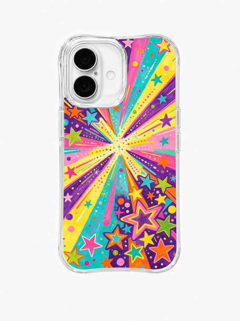 Neon Star Playground iPhone 16 Case – Colorful Y2K Art