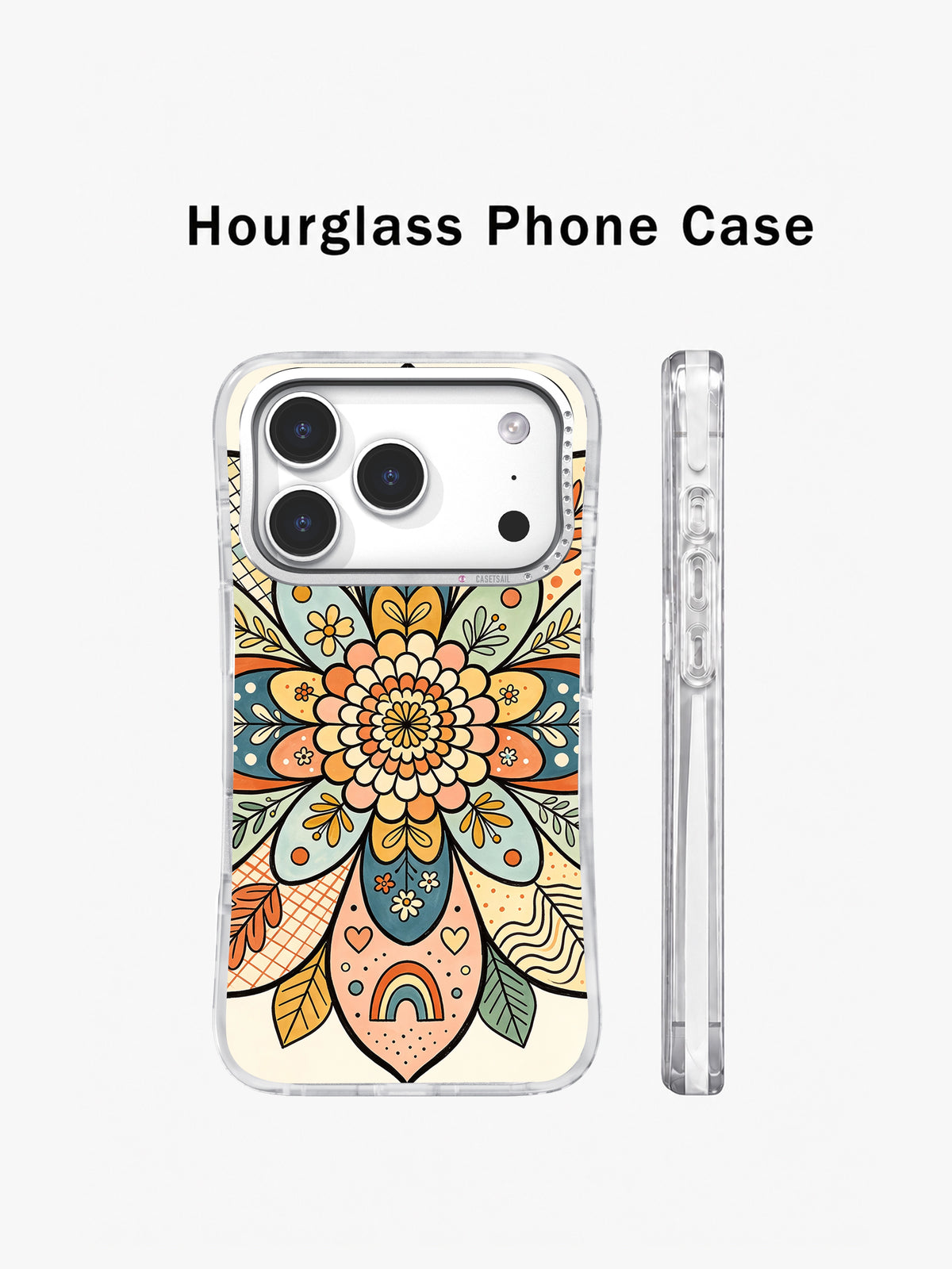 Blooming Shapes iPhone 17 Pro case front and side view