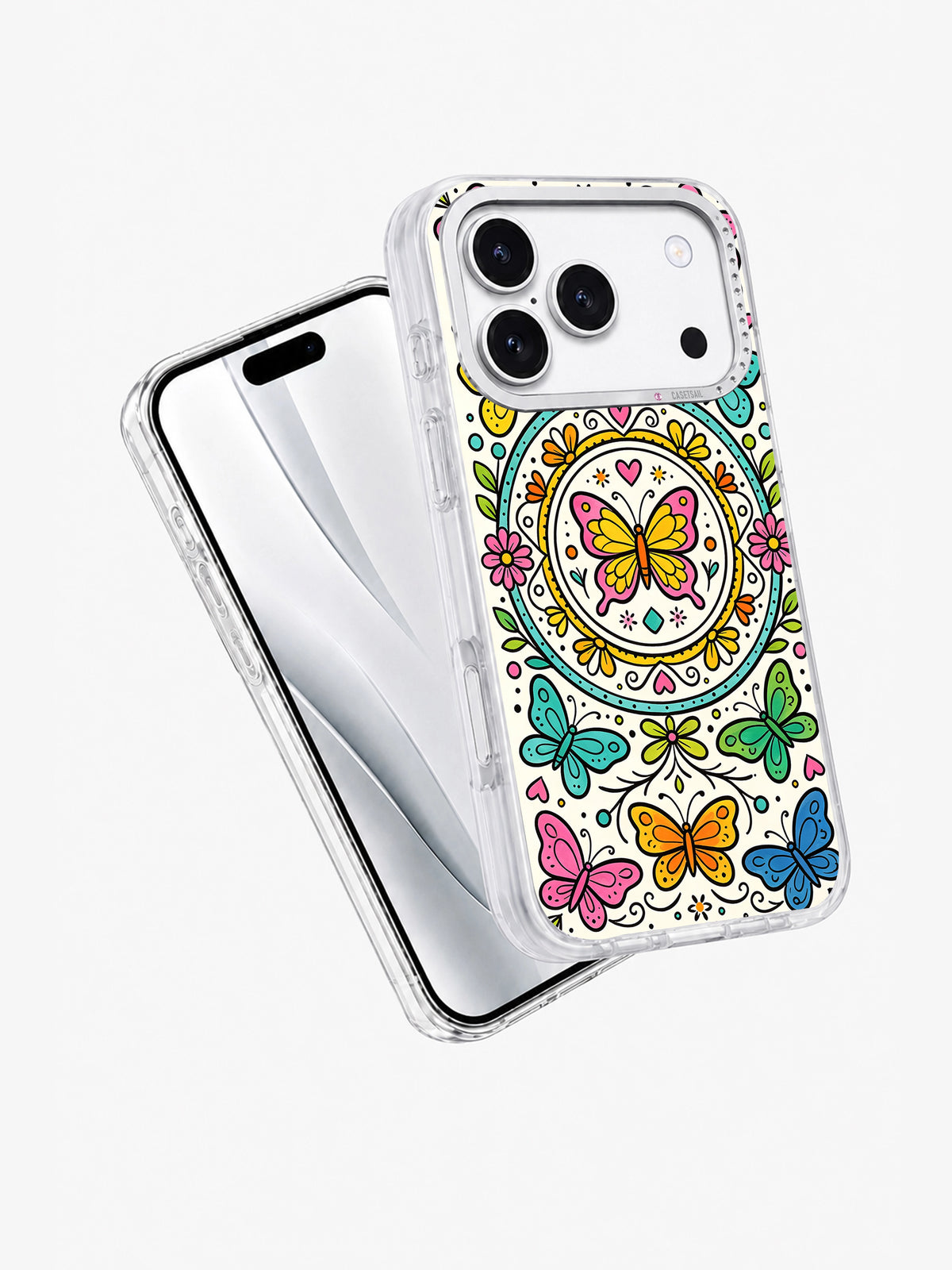 Butterfly Color Journey iPhone 17 Pro case angled view