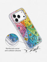 Butterfly Freedom Garden iPhone 17 Pro case reinforced corner detail