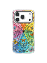 Rainbow Butterfly Compass iPhone 17 Pro case pattern