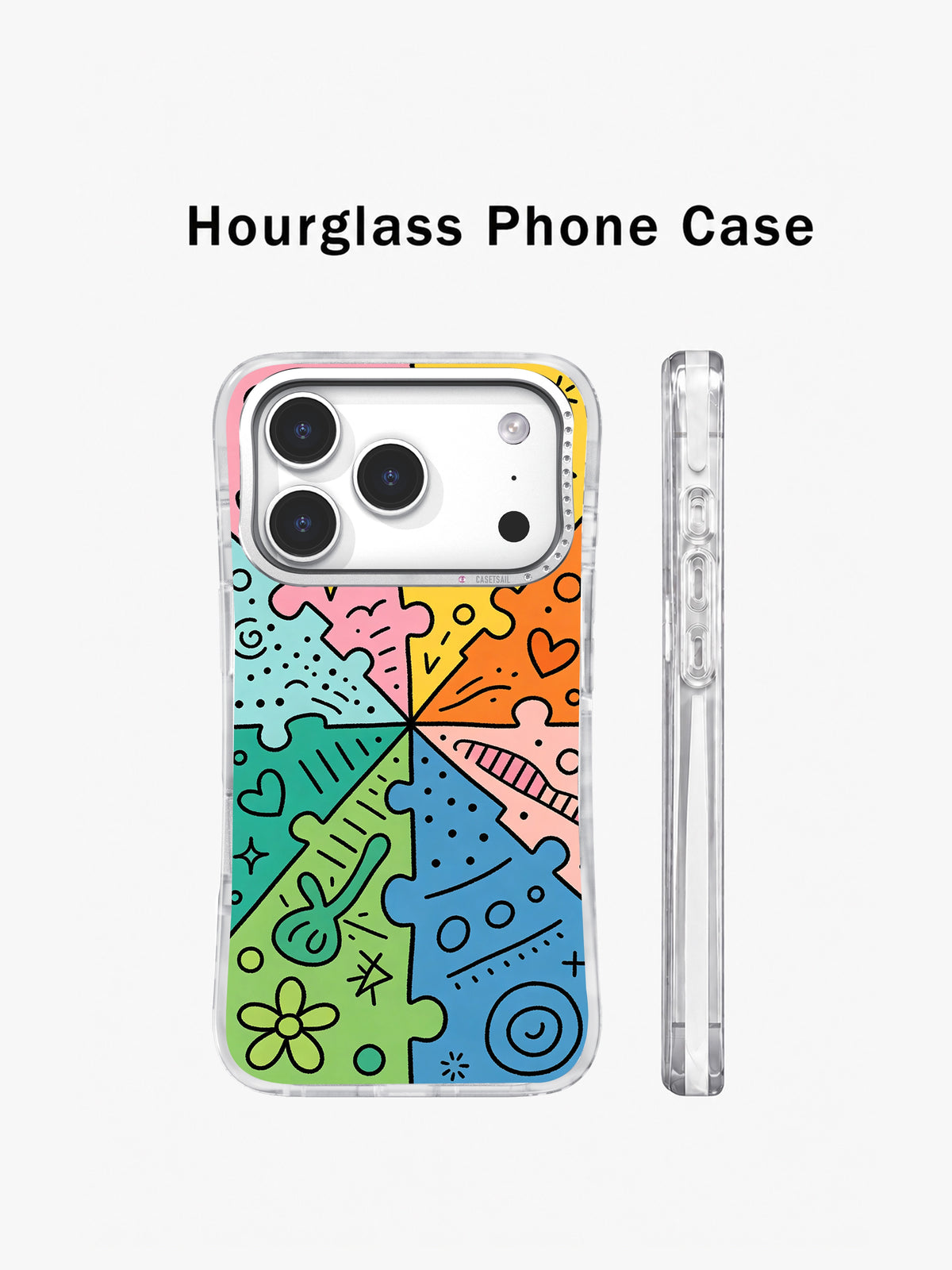 Dream Puzzle Garden iPhone 17 Pro case front and side views