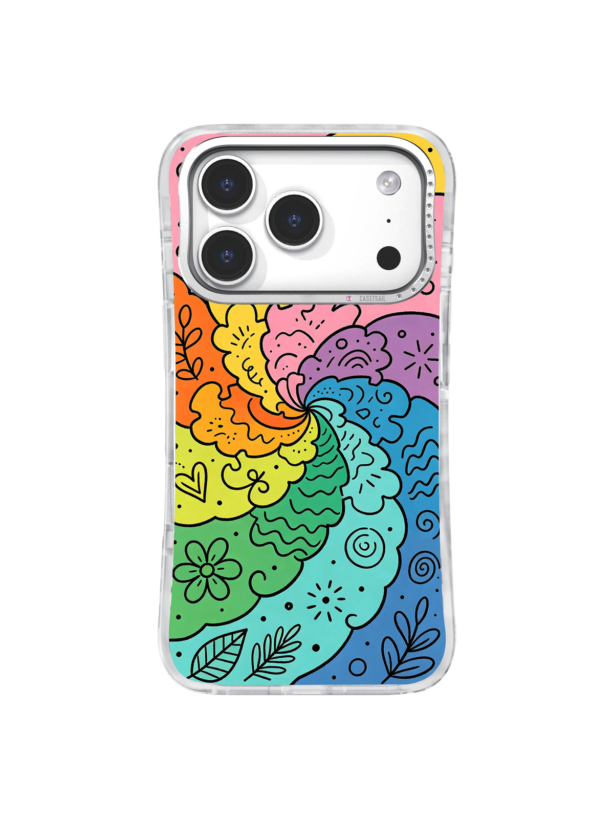 Rainbow Dream Bloom iPhone 17 Pro case pattern