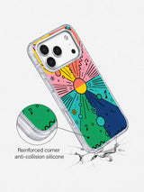 Happy Geometric Celebration iPhone 17 Pro case reinforced corner detail