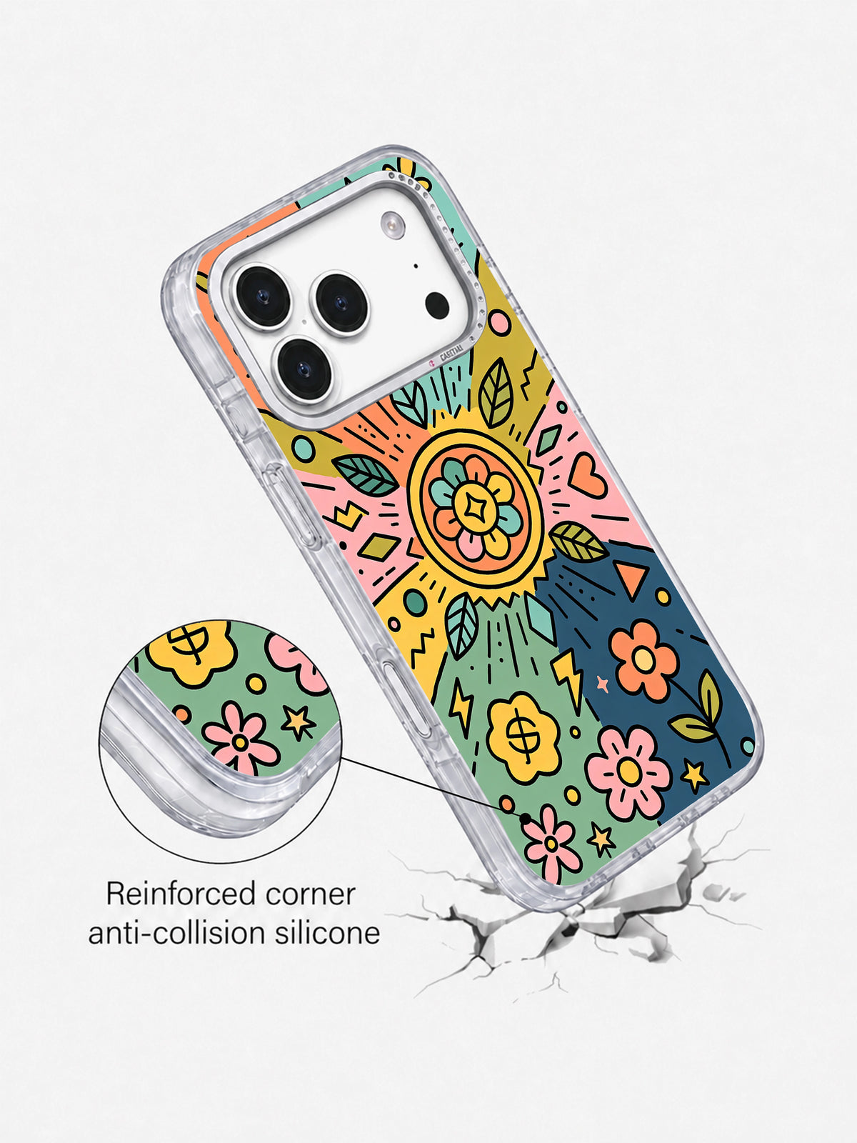 Happy Lucky Garden iPhone 17 Pro case camera frame detail