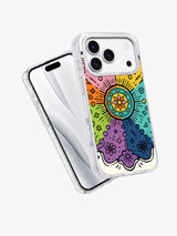 Infinite Color Mandala iPhone 17 Pro case angled view