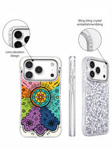 Infinite Color Mandala rhinestone camera frame detail