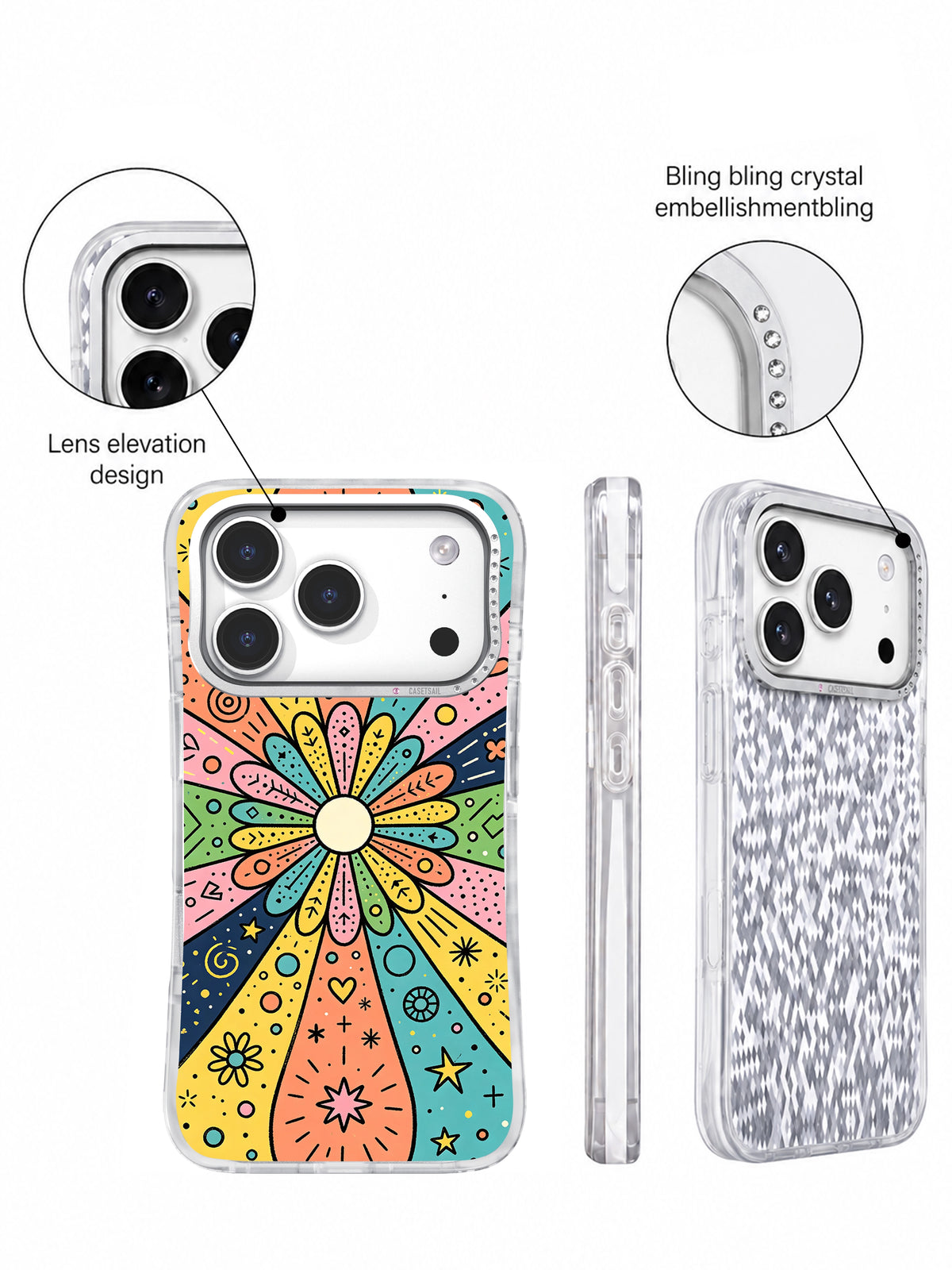 Lucky Color Universe iPhone 17 Pro case camera and protective detail
