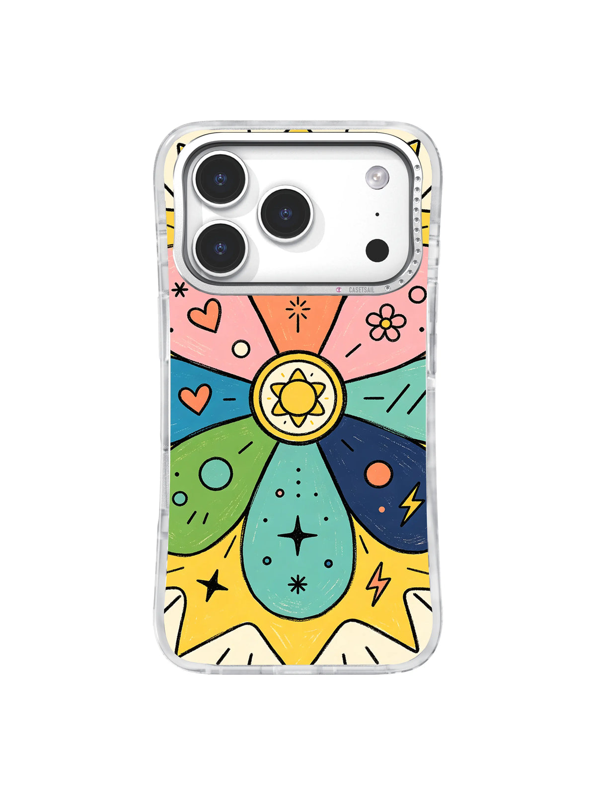 Golden Compass Bloom iPhone 17 Pro case pattern