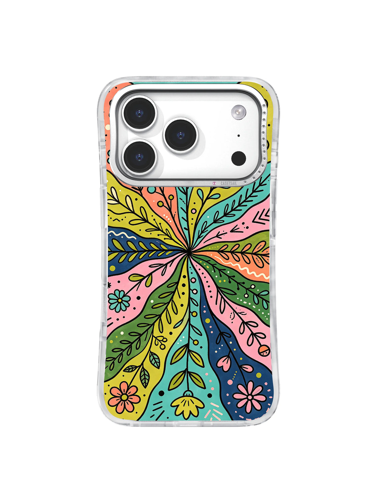Botanical Color Burst iPhone 17 Pro case pattern