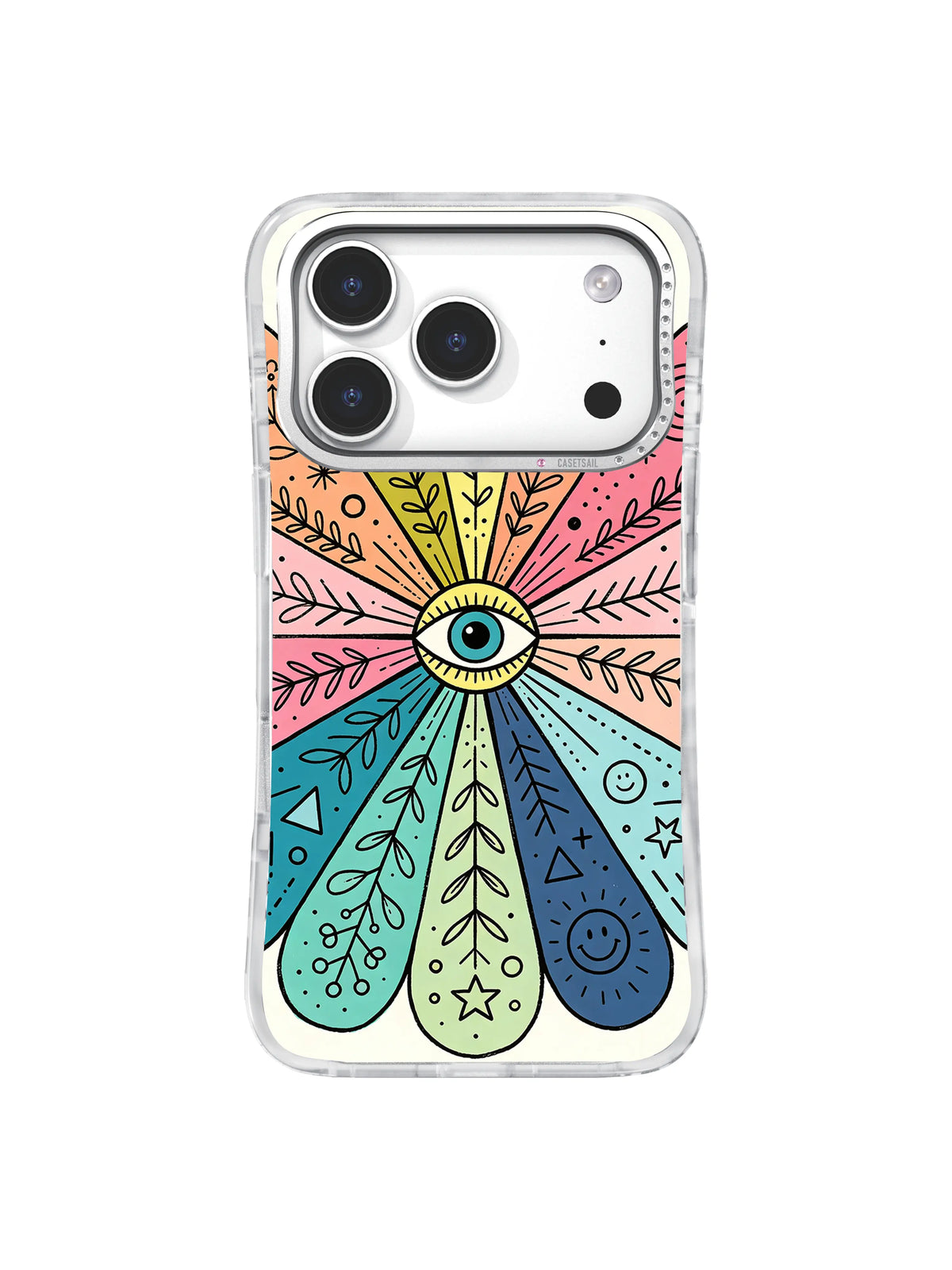 Heart Ray Garden pattern iPhone 17 Pro case