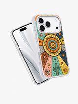 Western Spirit Pattern iPhone 17 Pro case angled view