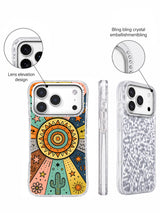 Western Spirit Pattern rhinestone camera frame detail