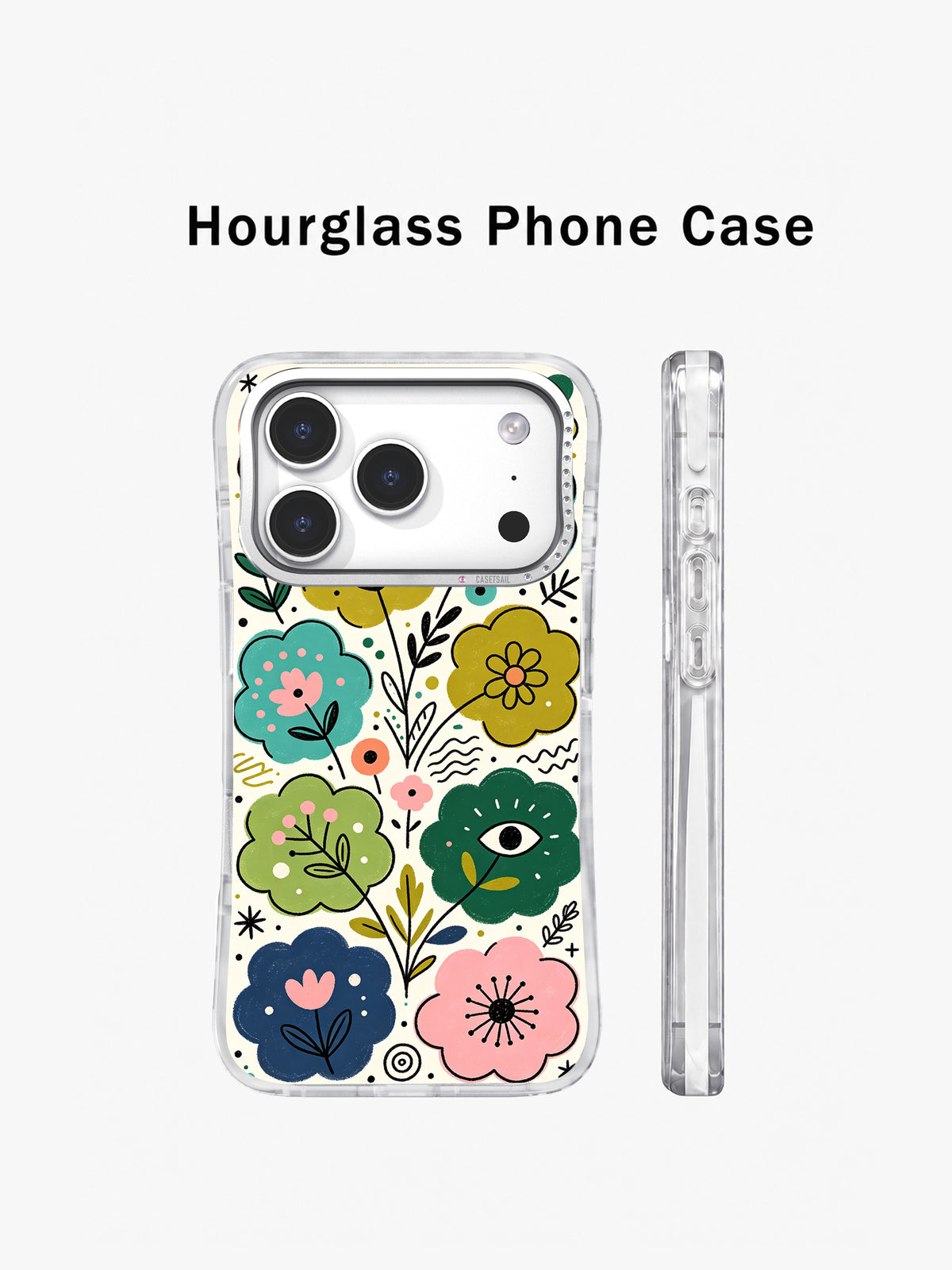 Wildflower Symphony iPhone 17 Pro case front and side views