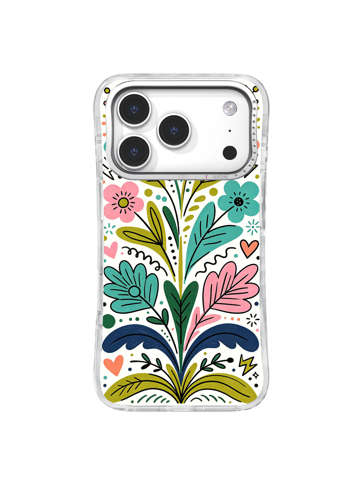 Botanical Love Branch iPhone 17 Pro case pattern