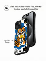 Night Bloom Tiger iPhone 13 case shown with black contour and camera opening details