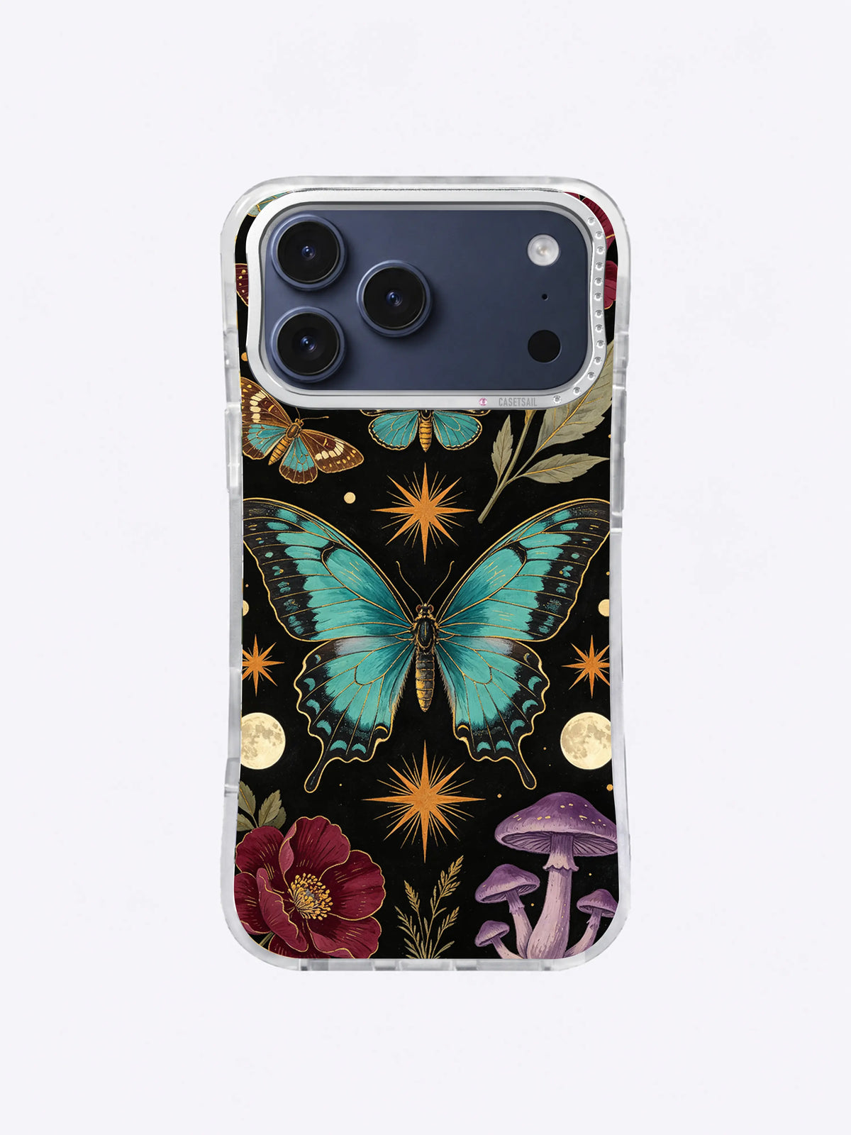 Night Butterfly Cabinet iPhone case, Golden Star Garden pattern