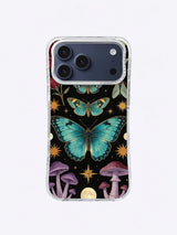 Night Butterfly Cabinet iPhone case, Burgundy Flower Cabinet pattern