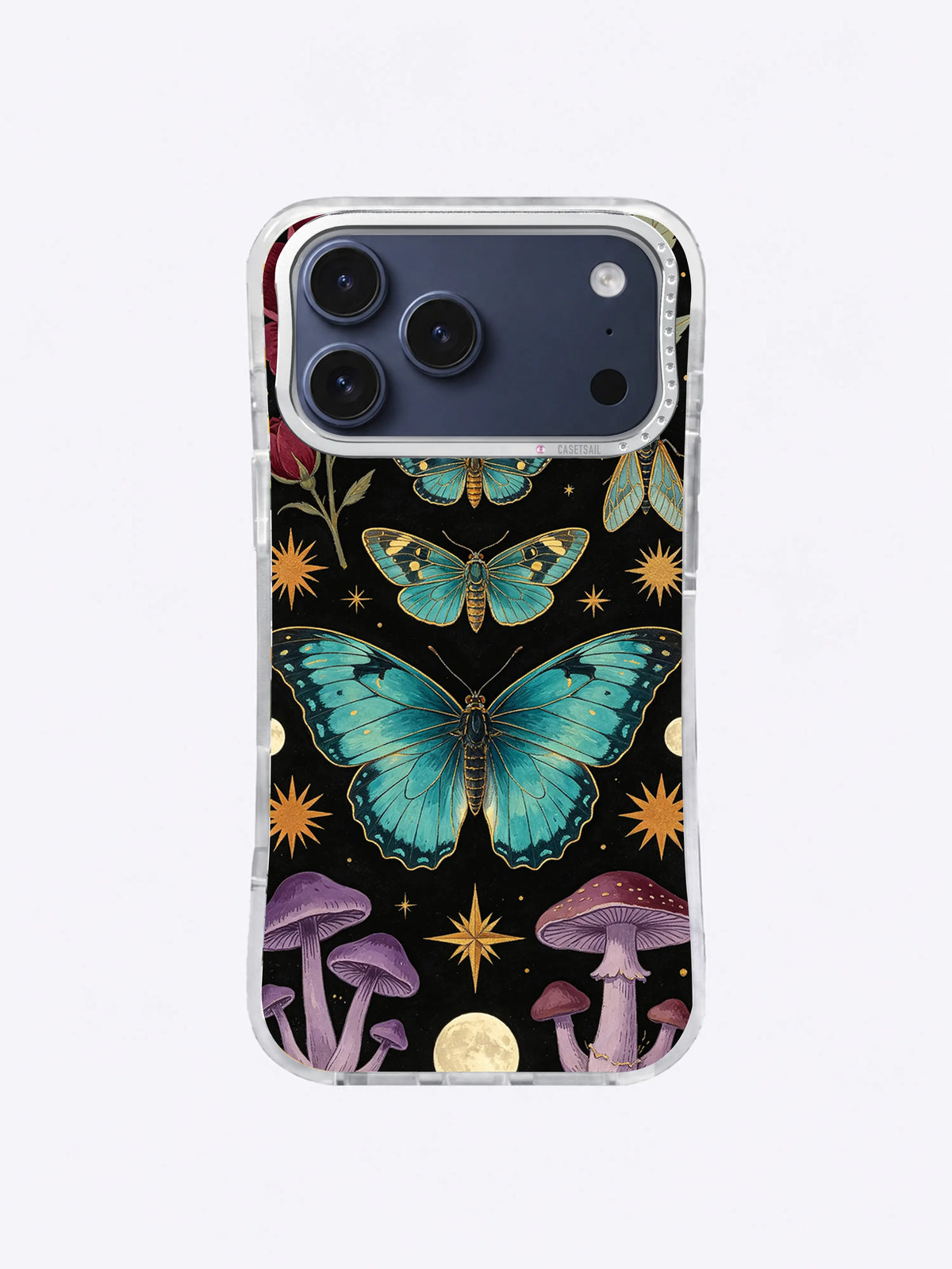 Night Butterfly Cabinet iPhone case, Burgundy Flower Cabinet pattern