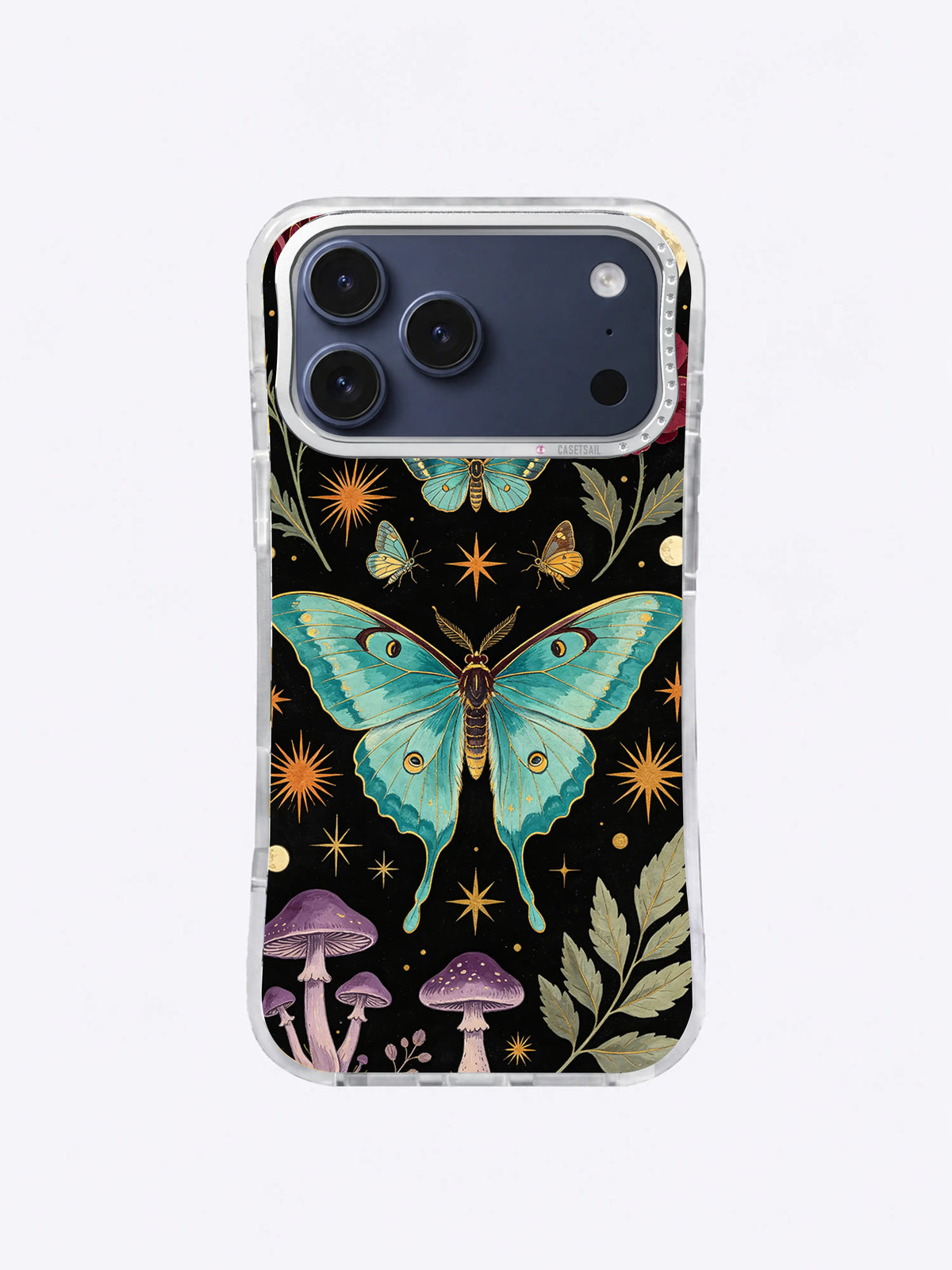 Night Butterfly Cabinet iPhone case, Ochre Constellation Wings pattern