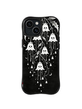 Weeping Bellflower Echo gothic botanical pattern on black iPhone 15 Plus case