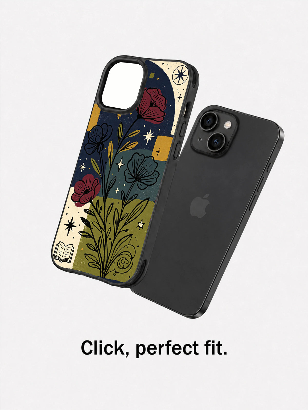 Night Library Garden iPhone 14 case front and back