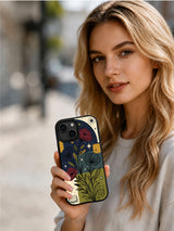 Night Library Garden artist-designed iPhone 14 case lifestyle