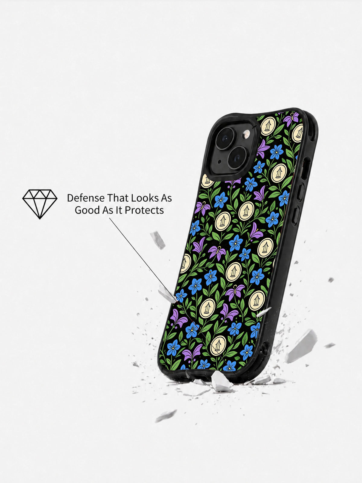Cute celestial floral phone case product view