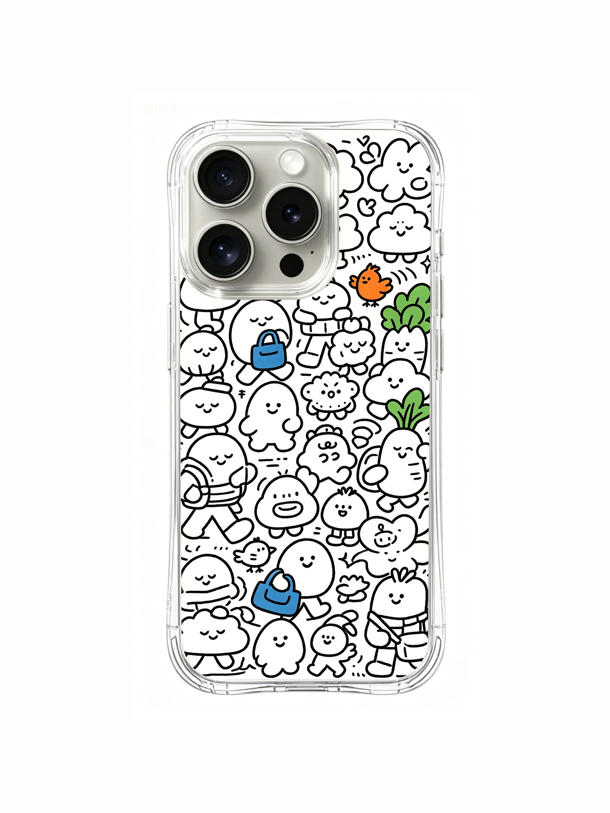 Road-free wandering blob monster commute design iPhone 15 pro Case, exclusive artist phone casing from PhoneCasing California facility, one-of-a-kind aesthetic phone cover.