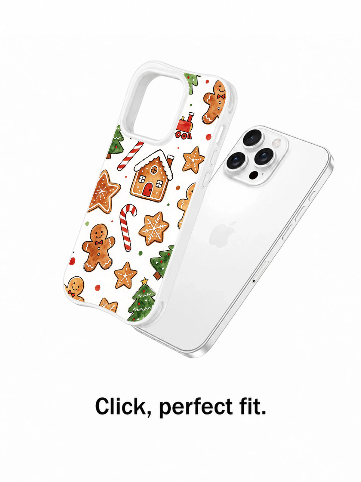 Christmas Cookie Forest: Telefonun yanında ayrı gösterilen desenli kılıf.