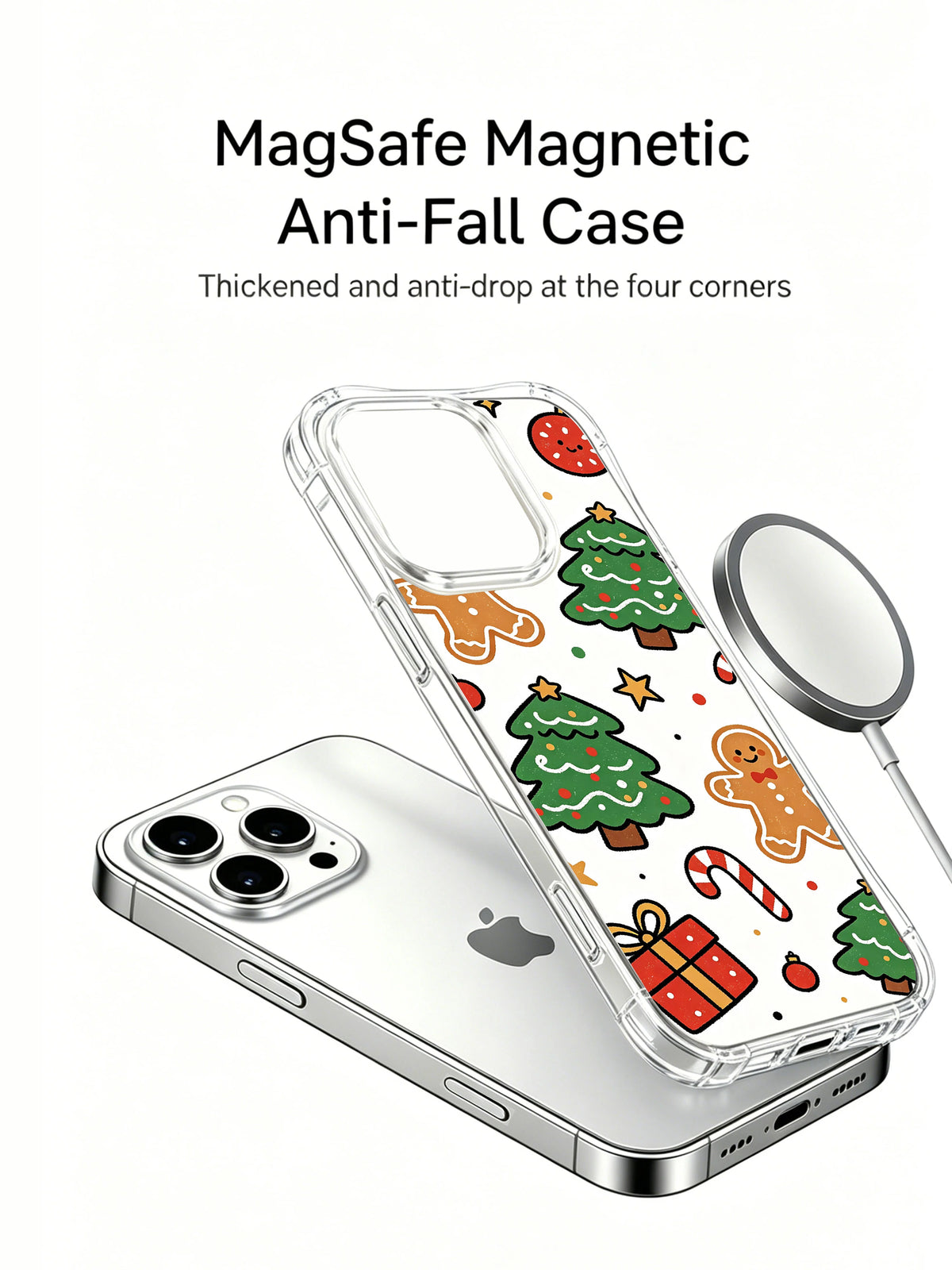 Little Christmas Treats: Ürün görselinde telefon, ayrı desenli kılıf ve yuvarlak aksesuar.