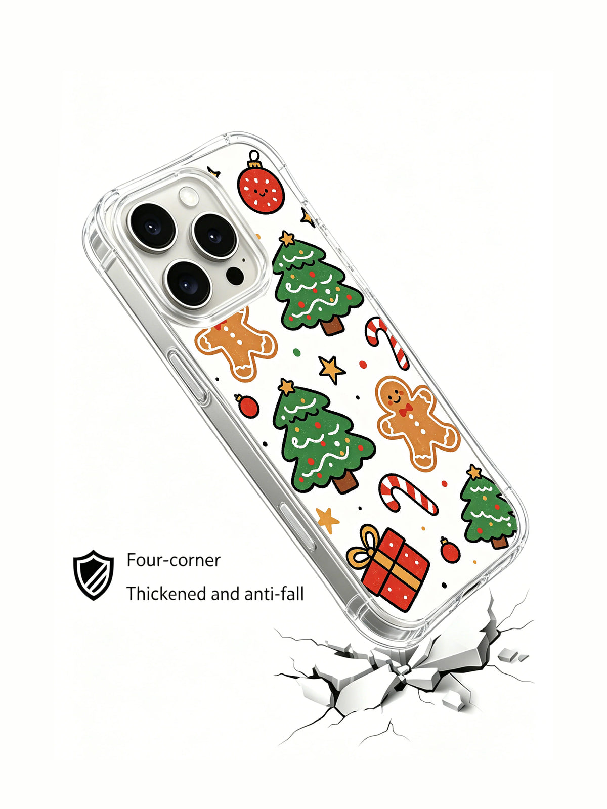 Little Christmas Treats: Çatlak yüzey çiziminin üzerinde açılı gösterilen kılıf.