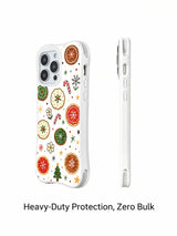 Snowy Christmas Cookie Meadow: Rear and side views of the illustrated case.