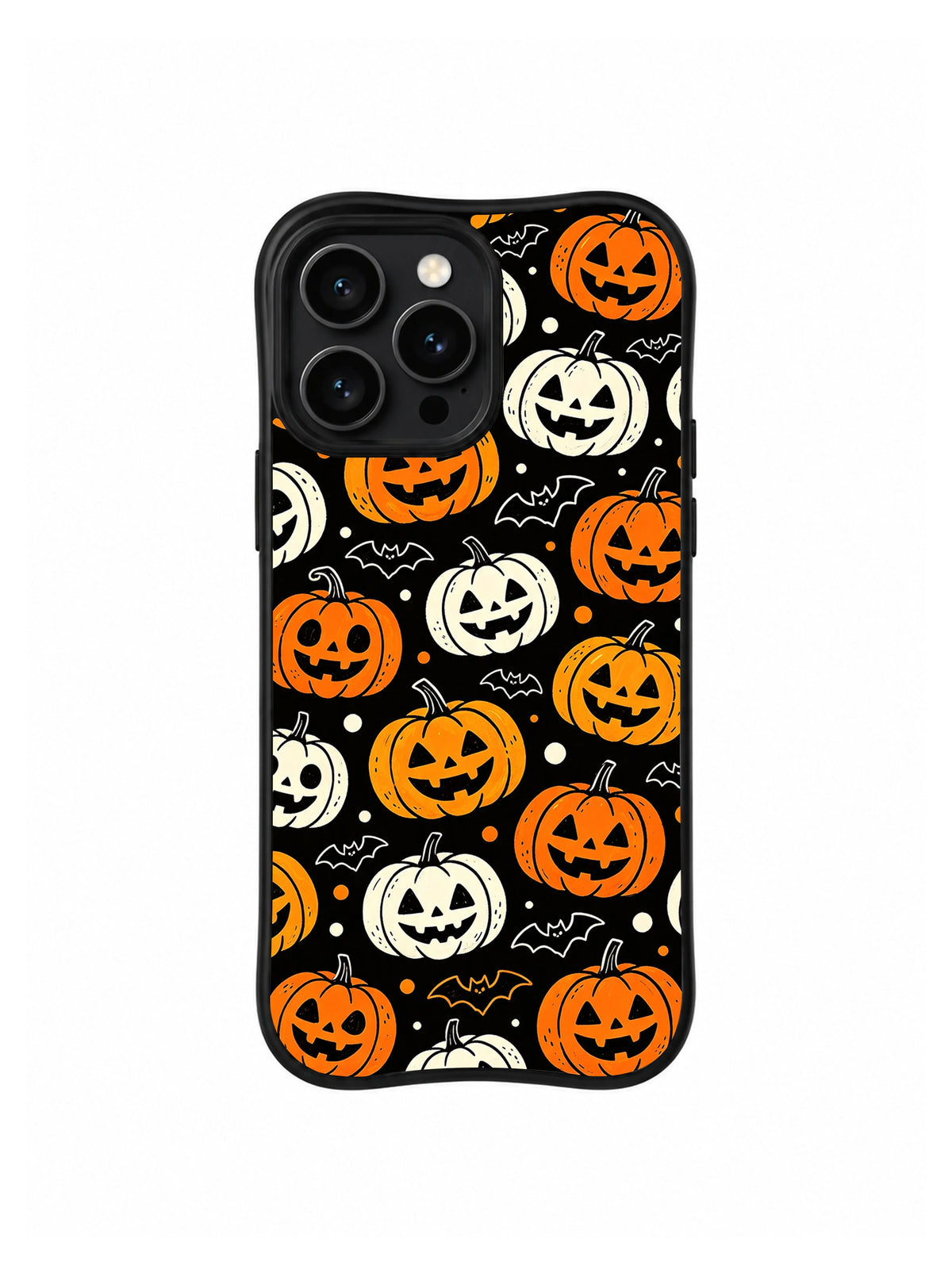 Rear artwork view of Batwing Pumpkin Rhythm phone case.