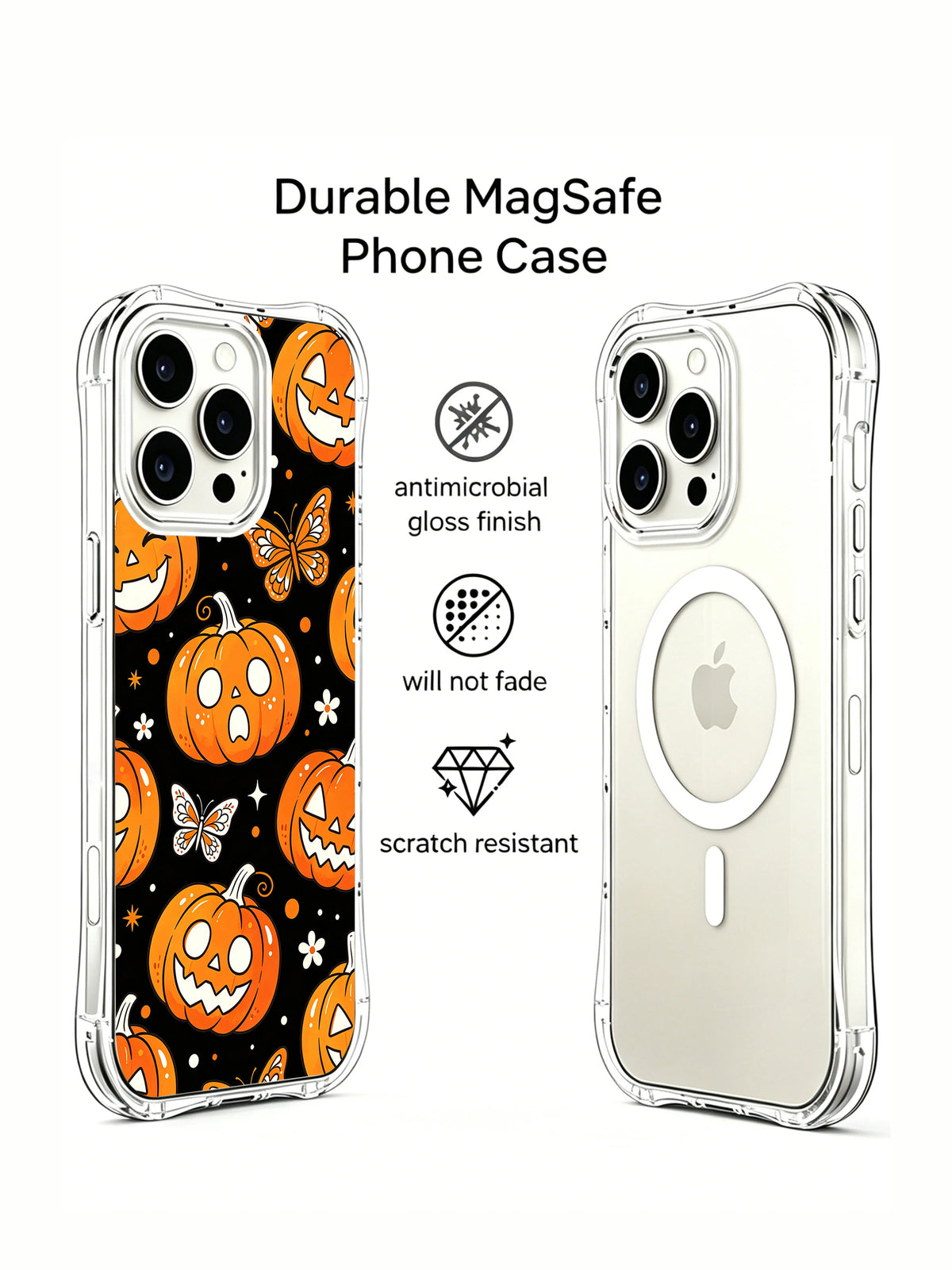 Butterfly Pumpkin Spell clear phone case
