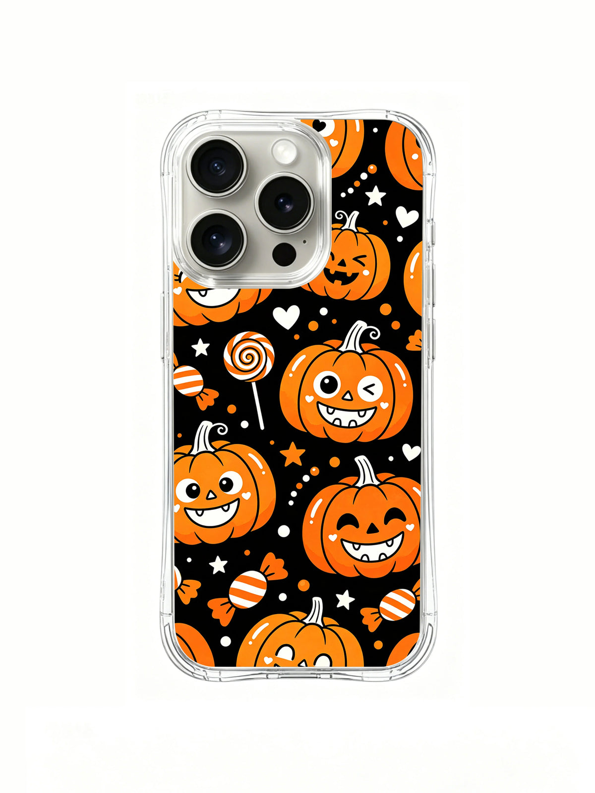Rear artwork view of Candy Pumpkin Kingdom phone case.
