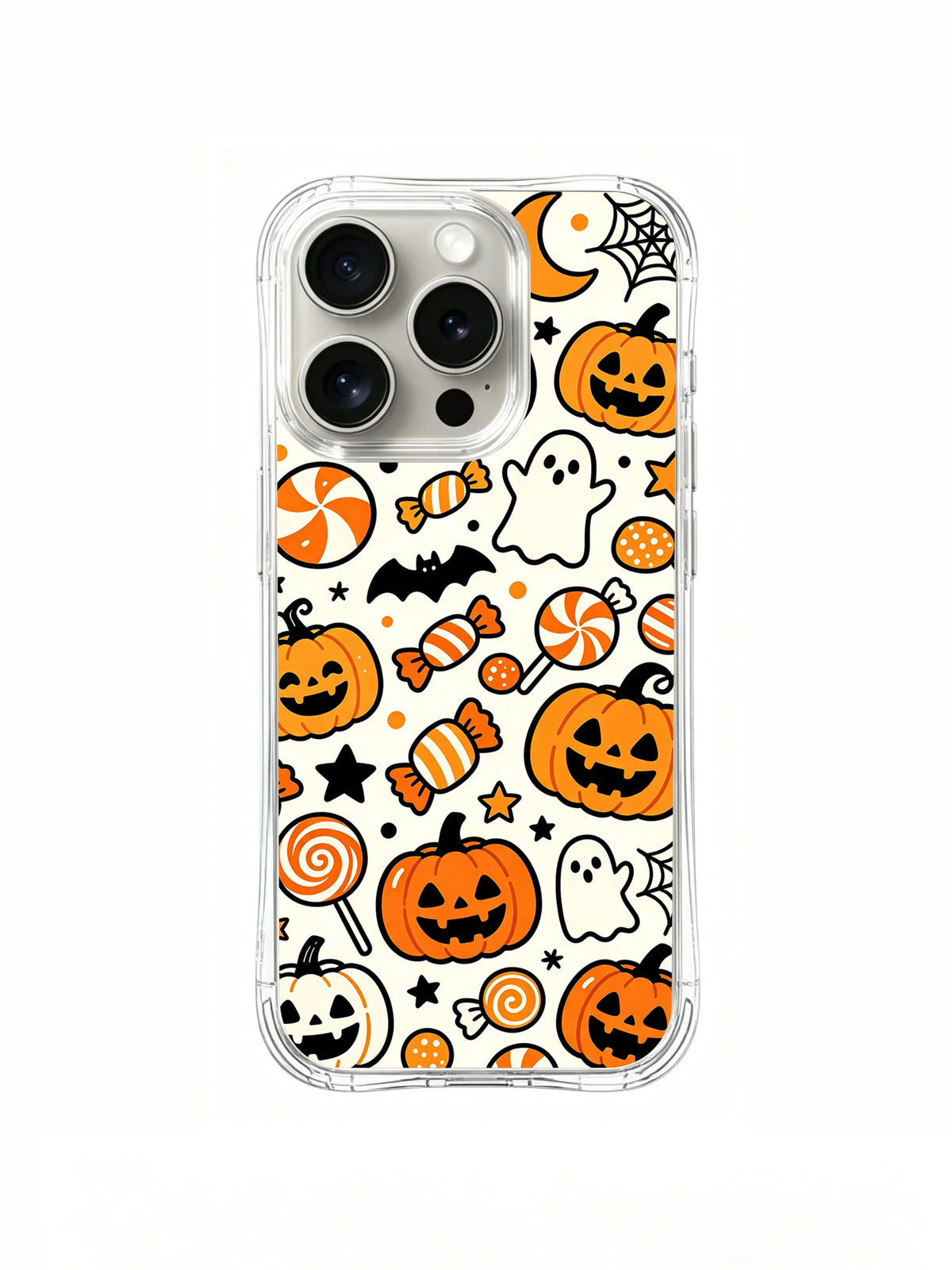 Rear artwork view of Candy Pumpkin Party phone case.