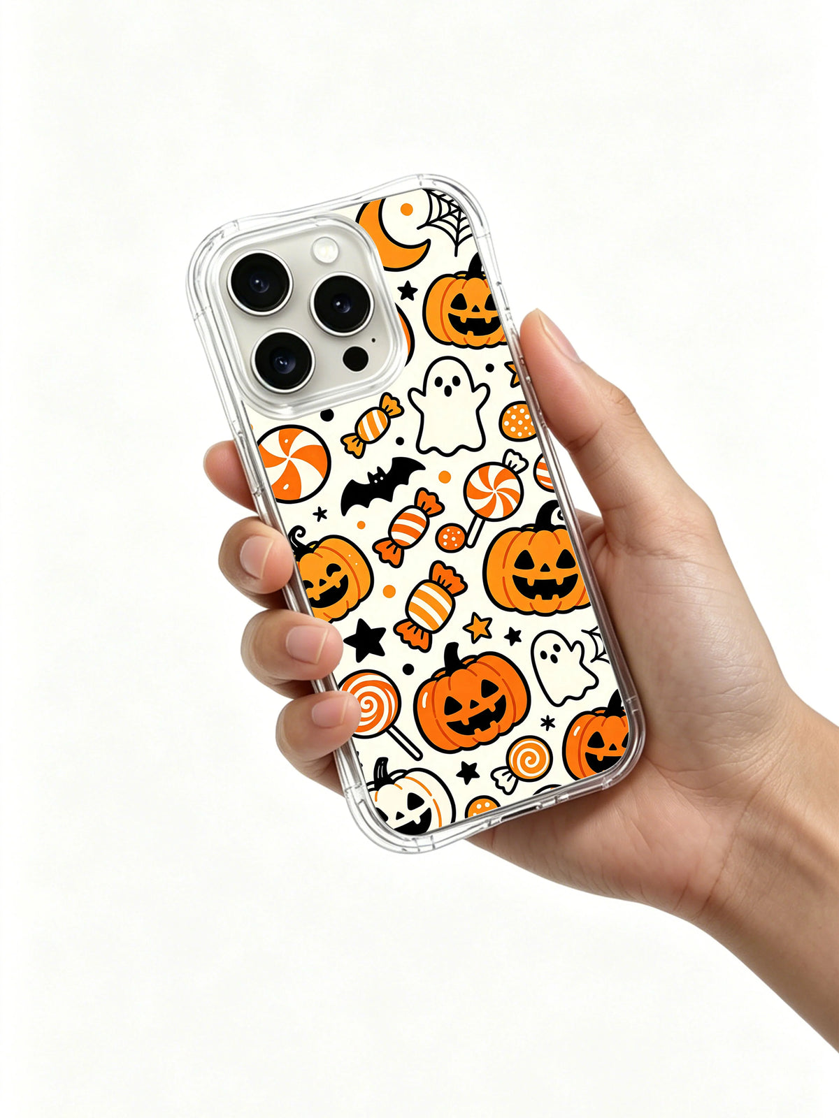 Candy Pumpkin Party iPhone case in hand