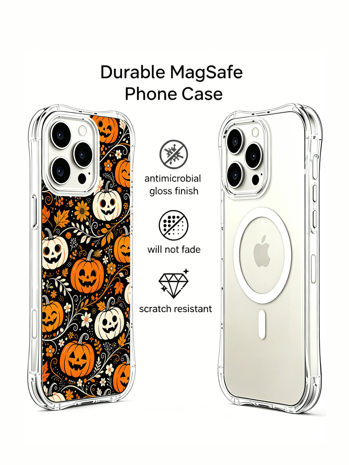 Halloween pumpkin garden iPhone 13 Pro Max case side view