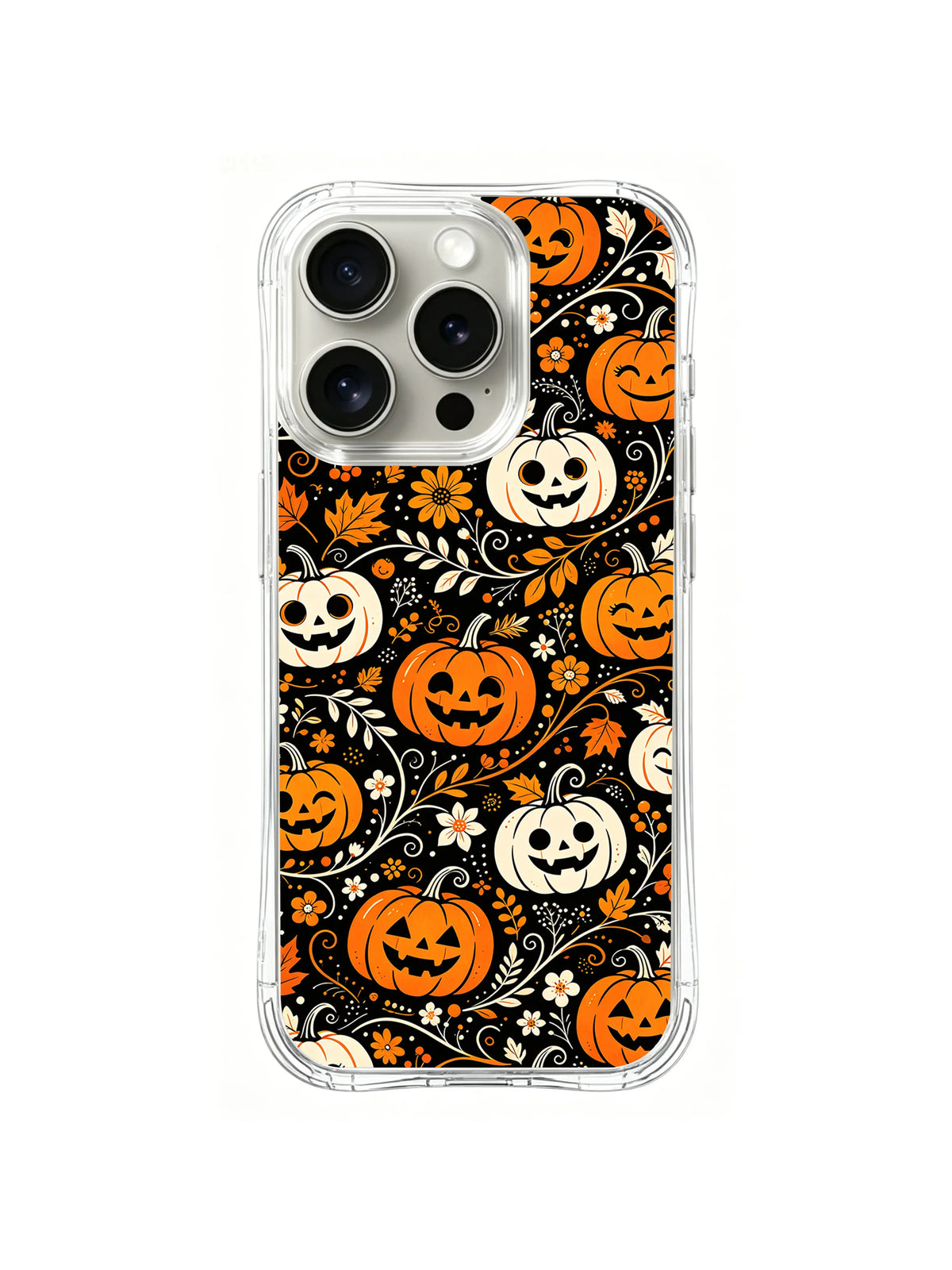 Smiling Pumpkin Floral Trail pattern