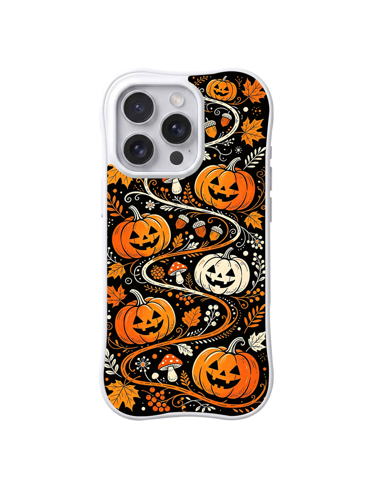 Rear artwork view of Harvest Pumpkin Path phone case.