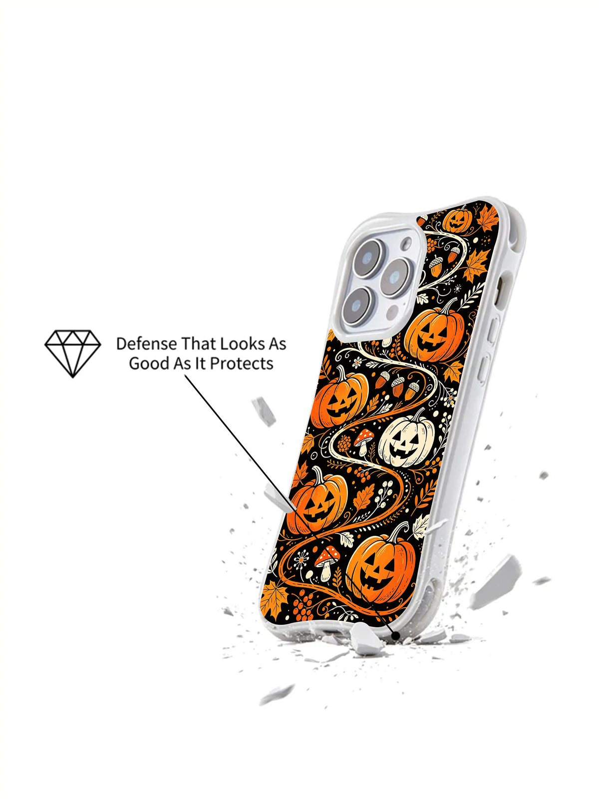 Promotional render of Harvest Pumpkin Path phone case.