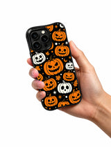 Moonlit Pumpkin Celebration iPhone case in hand