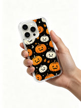 Moonlit Pumpkin Garden iPhone case in hand