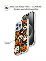Pumpkin Butterfly Garden iPhone case held in hand