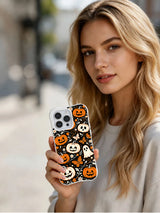Pumpkin Butterfly Garden iPhone case lifestyle view