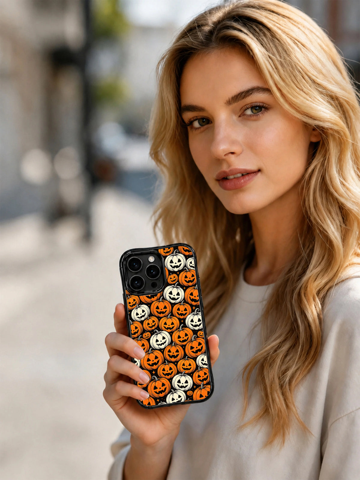 Pumpkin Parade Night iPhone case lifestyle