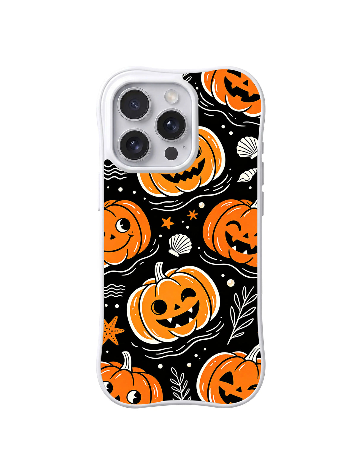 Rear artwork view of Pumpkin Tide Parade phone case.