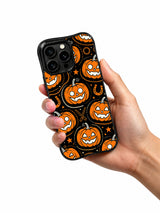 Western Pumpkin Cowboy Night iPhone case in hand