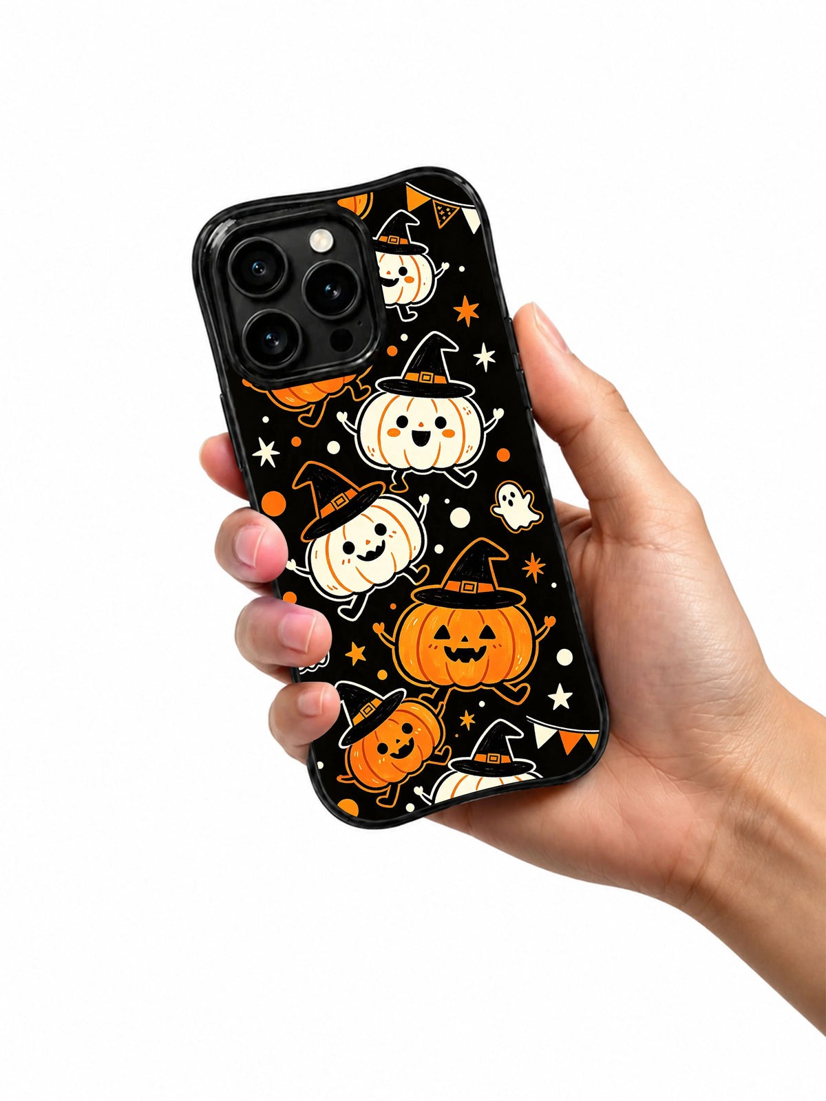 Witch Pumpkin Waltz iPhone case in hand